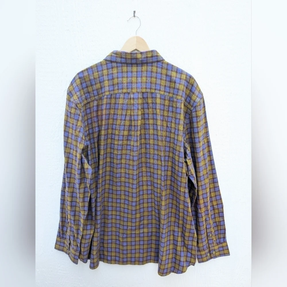 NWT The North Face Arroyo Flannel Button Down Shirt Green Blue Men's Size XXL